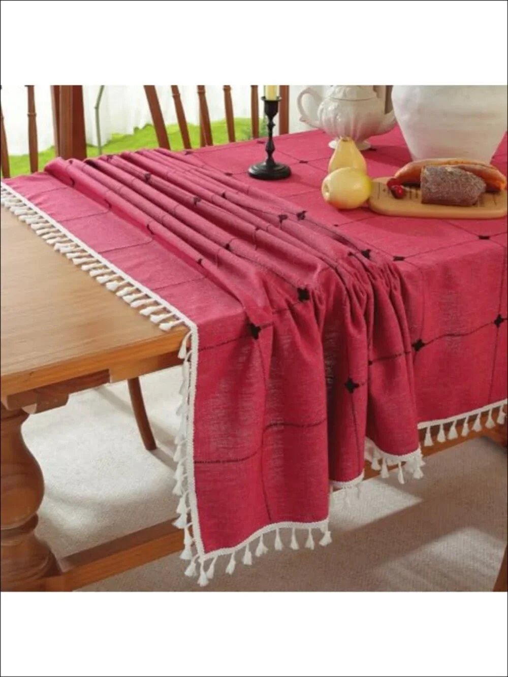 Cotton Linen Tablecloth Rectangle Waterproof Wrinkle Resistant Washable